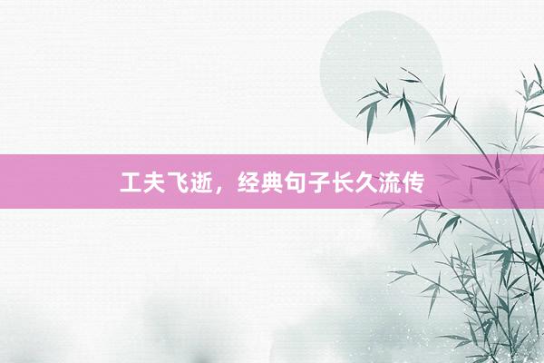 工夫飞逝，经典句子长久流传